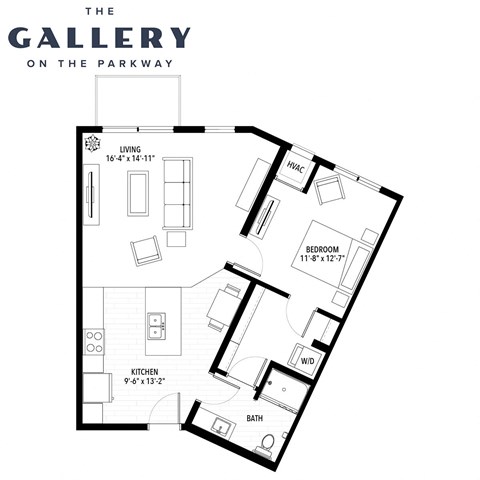 The Solera Floor Plan at The Gallery Apartments, Burnsville, 55337